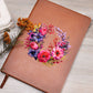 Floral Flower Wreath 085 - Vegan Leather Journal