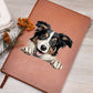 Collie Peeking - Vegan Leather Journal