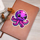 Cute Octopus sticker 105 - Vegan Leather Journal