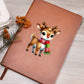 Cute Christmas Reindeer 002 - Vegan Leather Journal