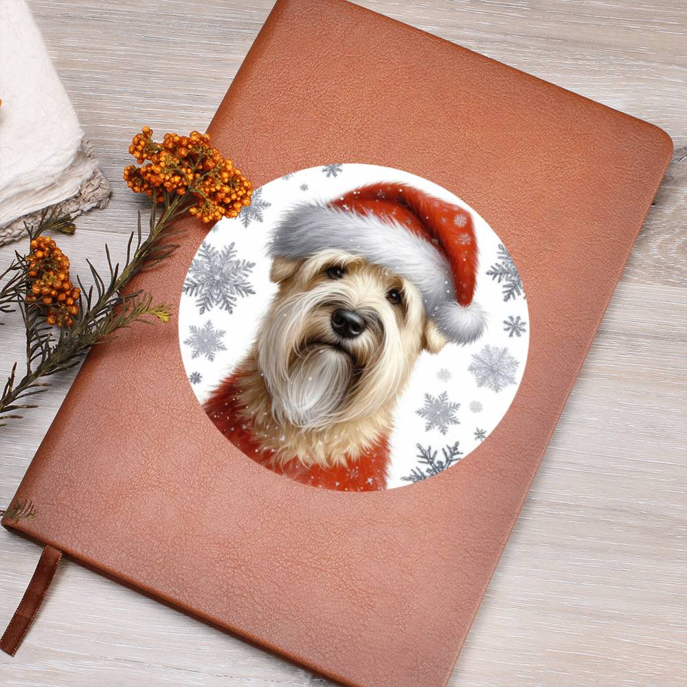 Christmas Dog - Soft Coated Wheaten Terrier - Vegan Leather Journal