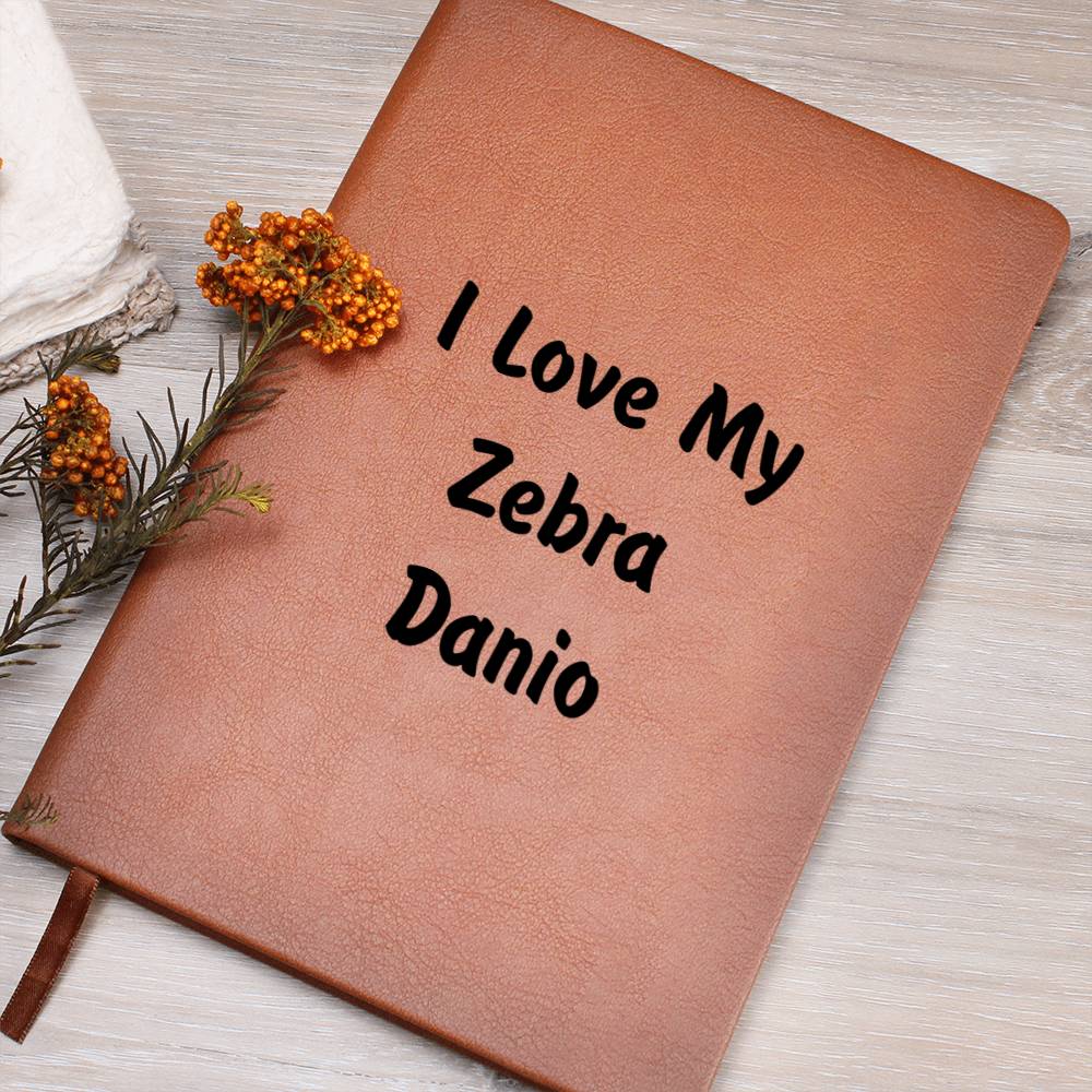 Love My Zebra Danio - Vegan Leather Journal