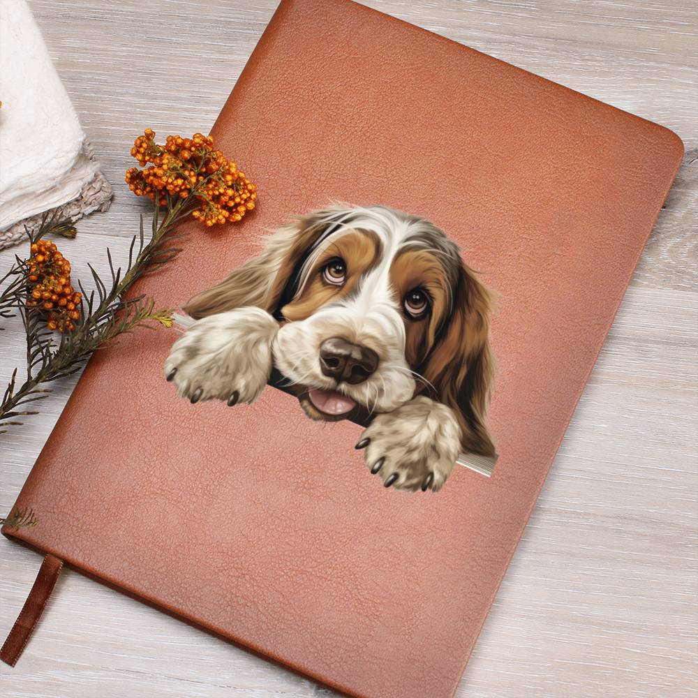 Grand Basset Griffon Vendeen Peeking - Vegan Leather Journal