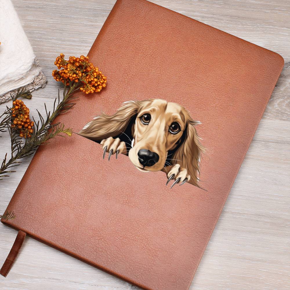 Saluki Peeking - Vegan Leather Journal