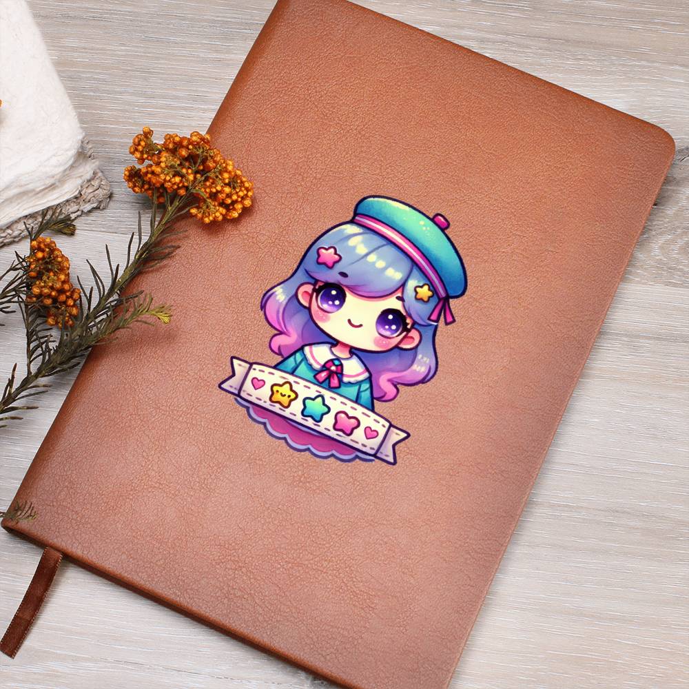 Cute Back to School Sticker 065 - Vegan Leather Journal