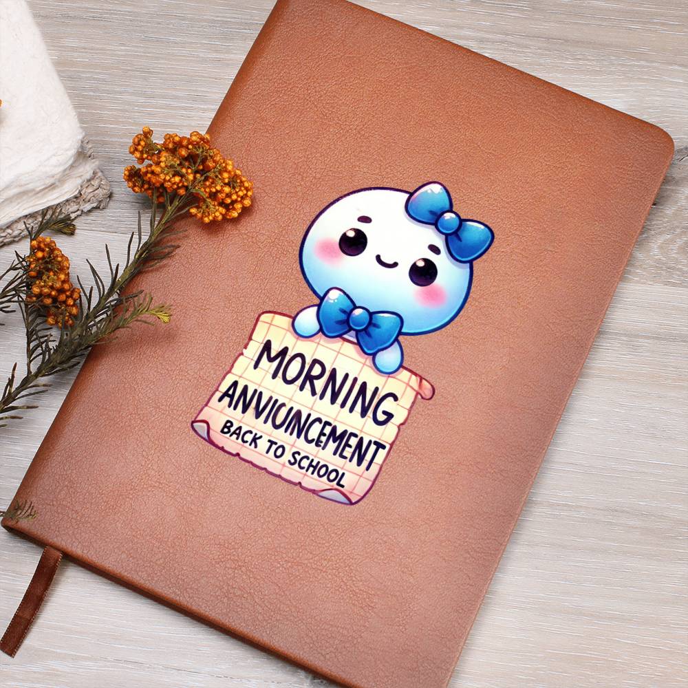 Cute Back to School Sticker 015 - Vegan Leather Journal
