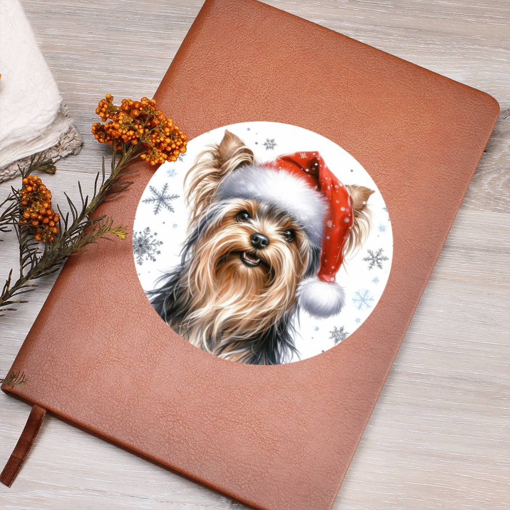 Christmas Dog - Yorkshire Terrier - Vegan Leather Journal