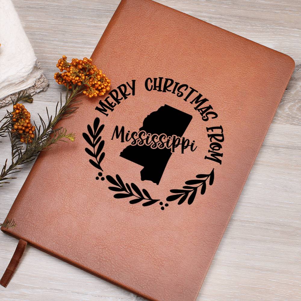 Merry Christmas From Mississippi - Vegan Leather Journal