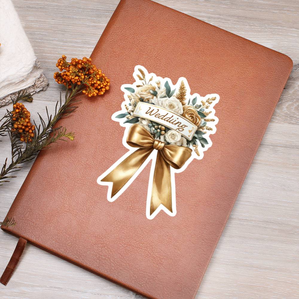 Luxury Wedding Decor Sticker 056 - Vegan Leather Journal