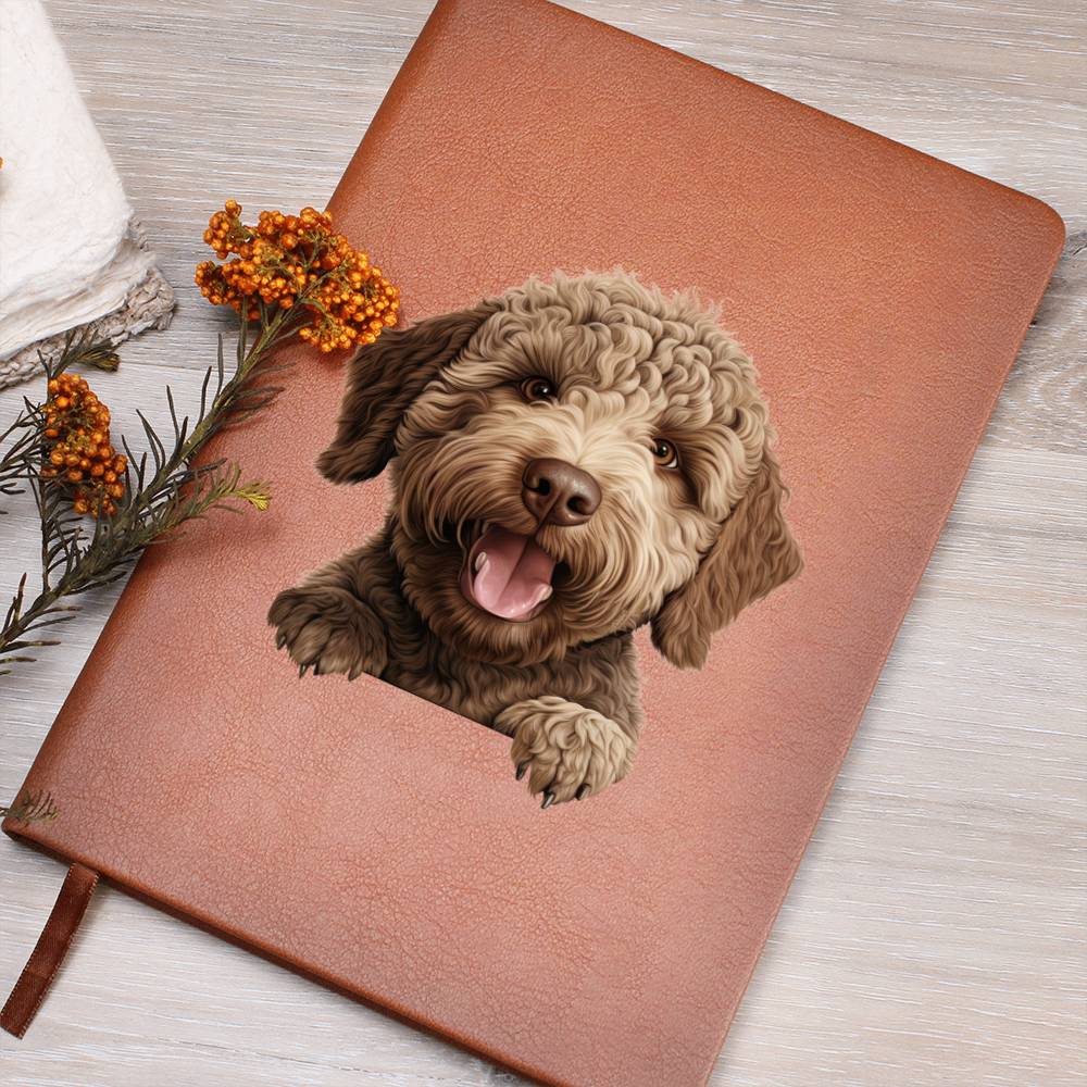 Lagotto Romagnolo Peeking - Vegan Leather Journal