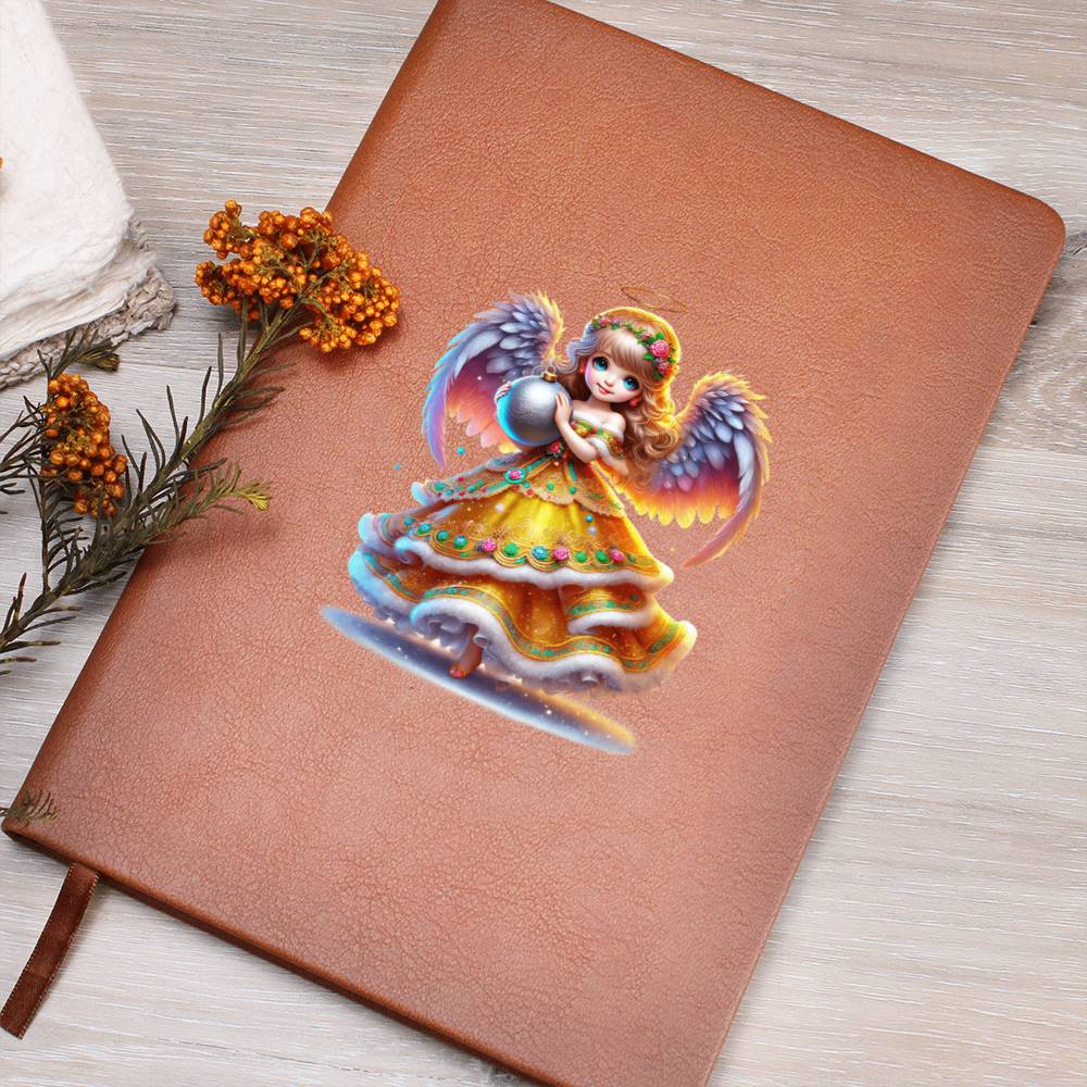 Cute Christmas Angel 004 - Vegan Leather Journal