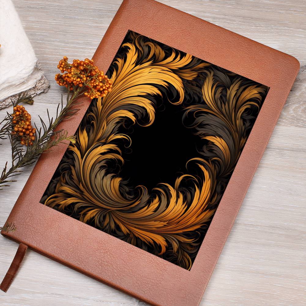 Ornate Gold Cover 008 - Vegan Leather Journal