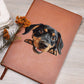 Austrian Black and Tan Hound Peeking - Vegan Leather Journal