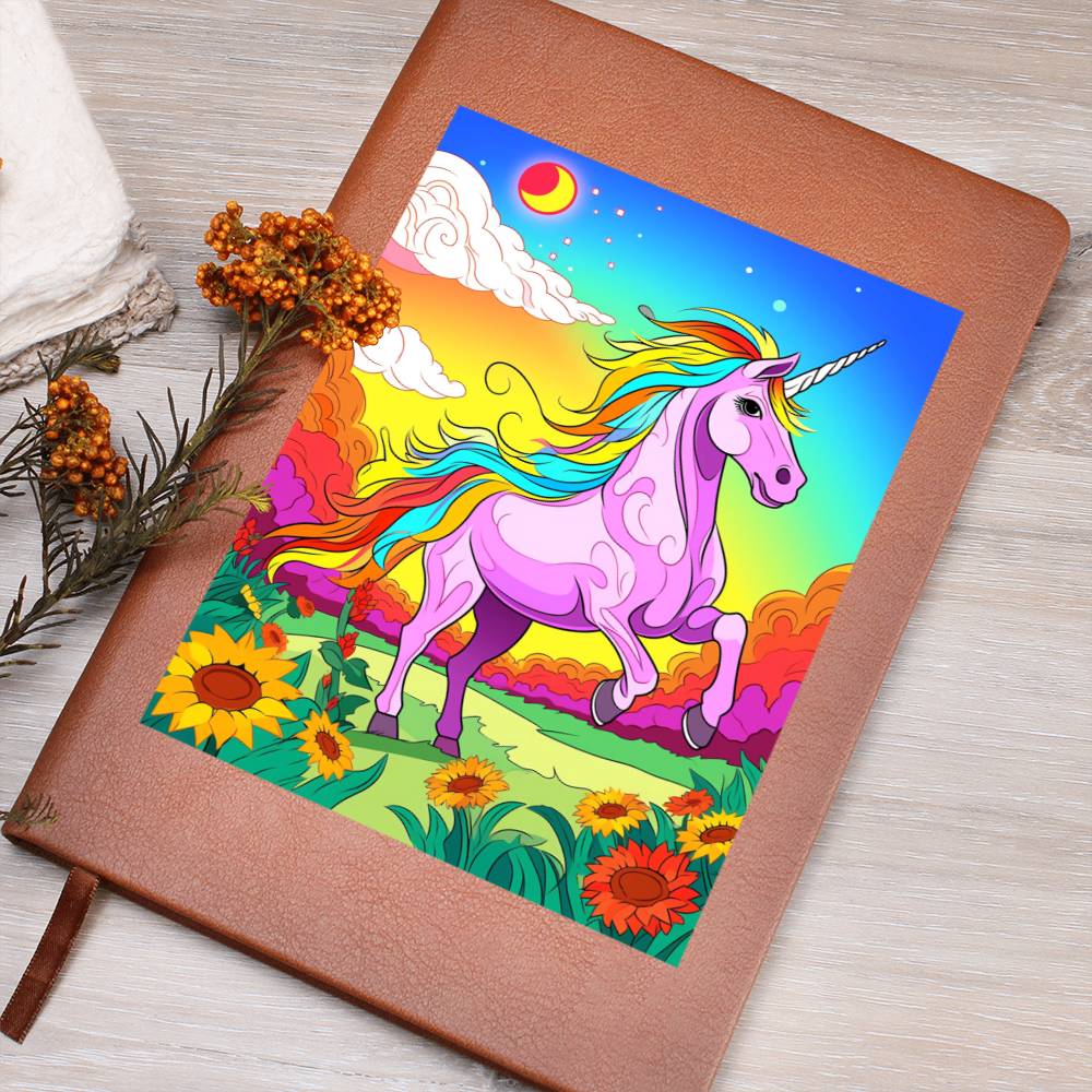 Cute Unicorn 074 - Vegan Leather Journal