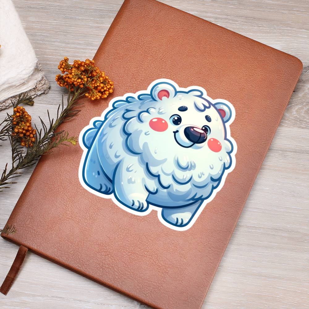 Cute Polar bear sticker 129 - Vegan Leather Journal