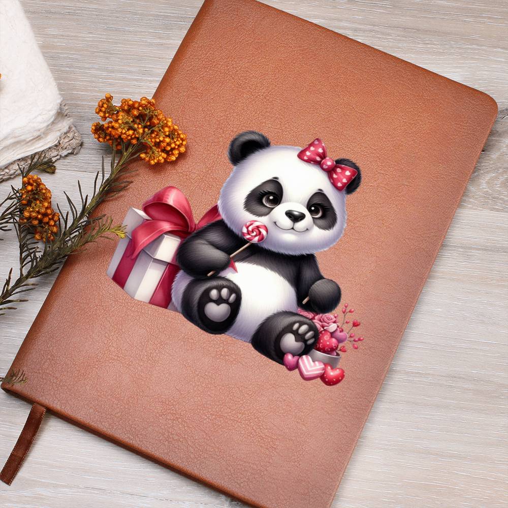 Valentine's Day Panda 004 - Vegan Leather Journal