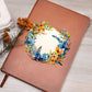 Floral Flower Wreath 009 - Vegan Leather Journal