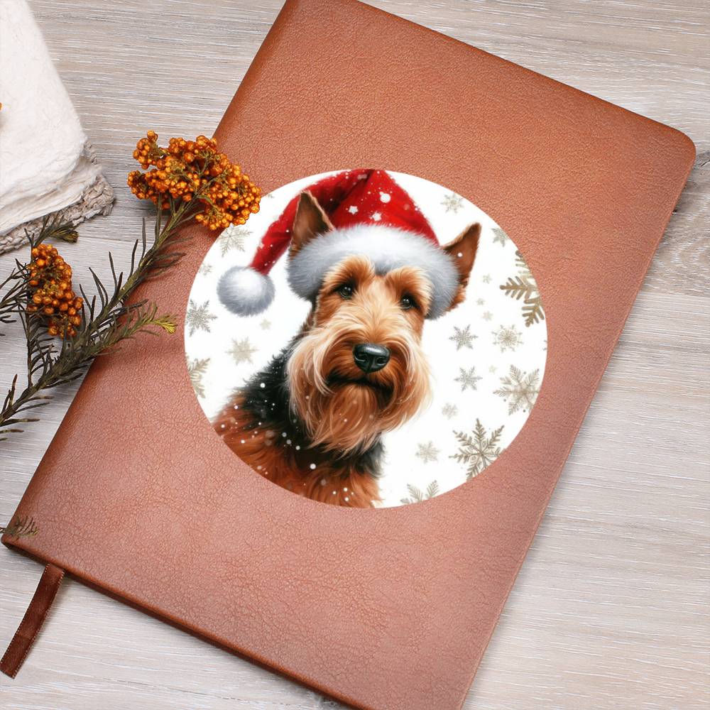 Christmas Dog - Irish Terrier - Vegan Leather Journal