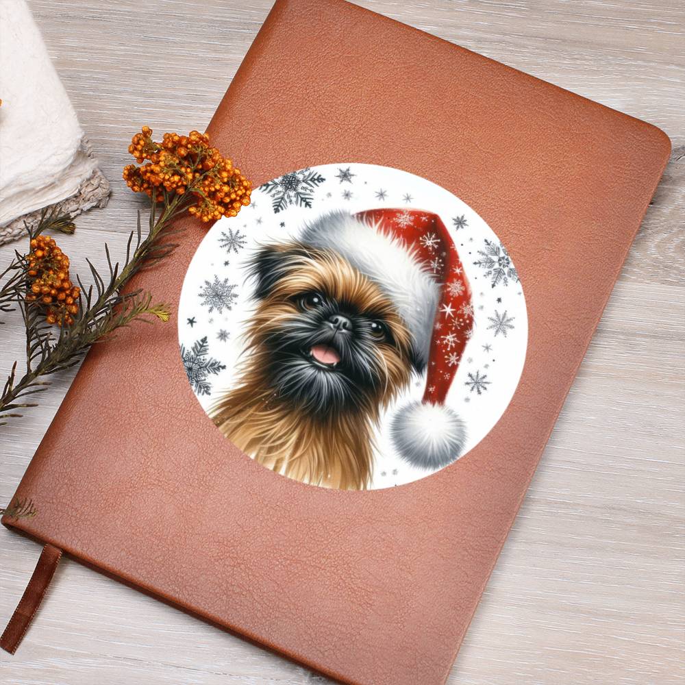 Christmas Dog - Brussels Griffon - Vegan Leather Journal