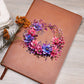 Floral Flower Wreath 075 - Vegan Leather Journal