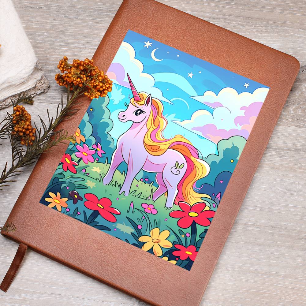 Cute Unicorn 122 - Vegan Leather Journal