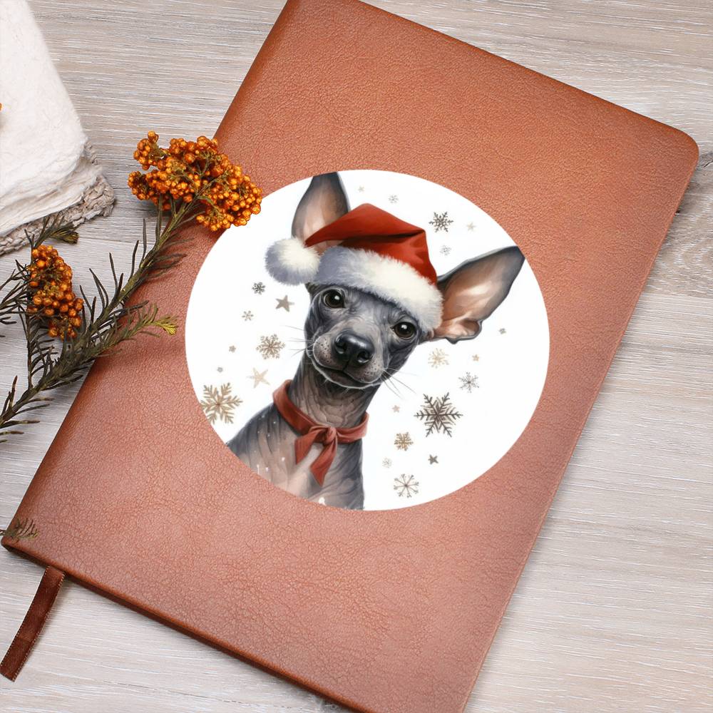 Christmas Dog - Xoloitzcuintli - Vegan Leather Journal
