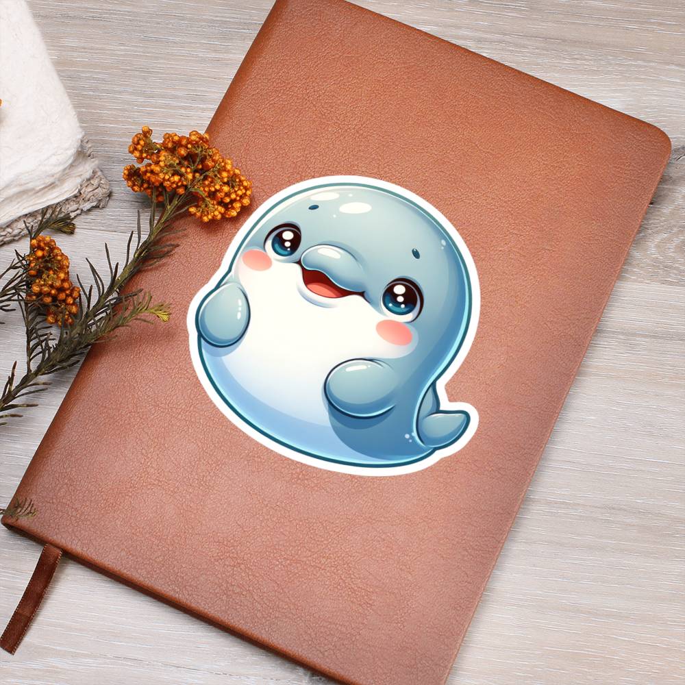 Cute Beluga sticker 12 - Vegan Leather Journal