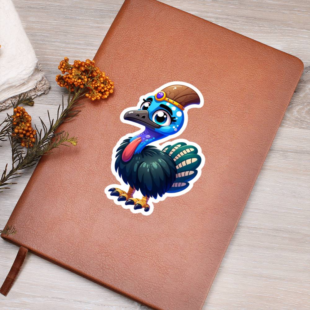 Cute Cassowary sticker 23 - Vegan Leather Journal