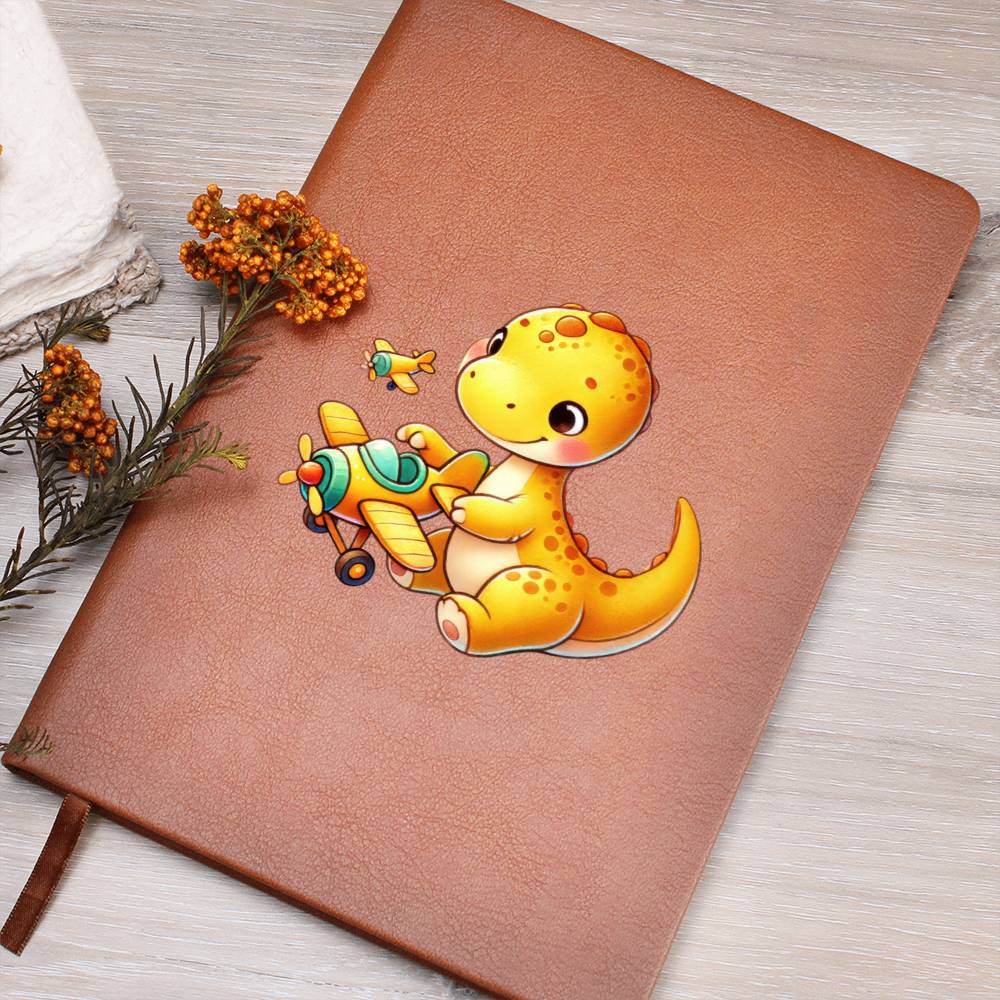 Colorful Baby Dinosaur 017 - Vegan Leather Journal
