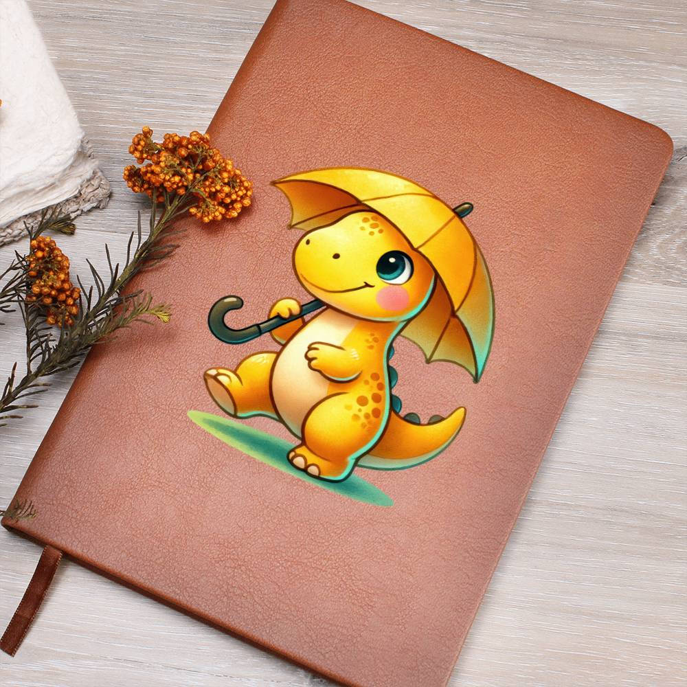 Colorful Baby Dinosaur 036 - Vegan Leather Journal
