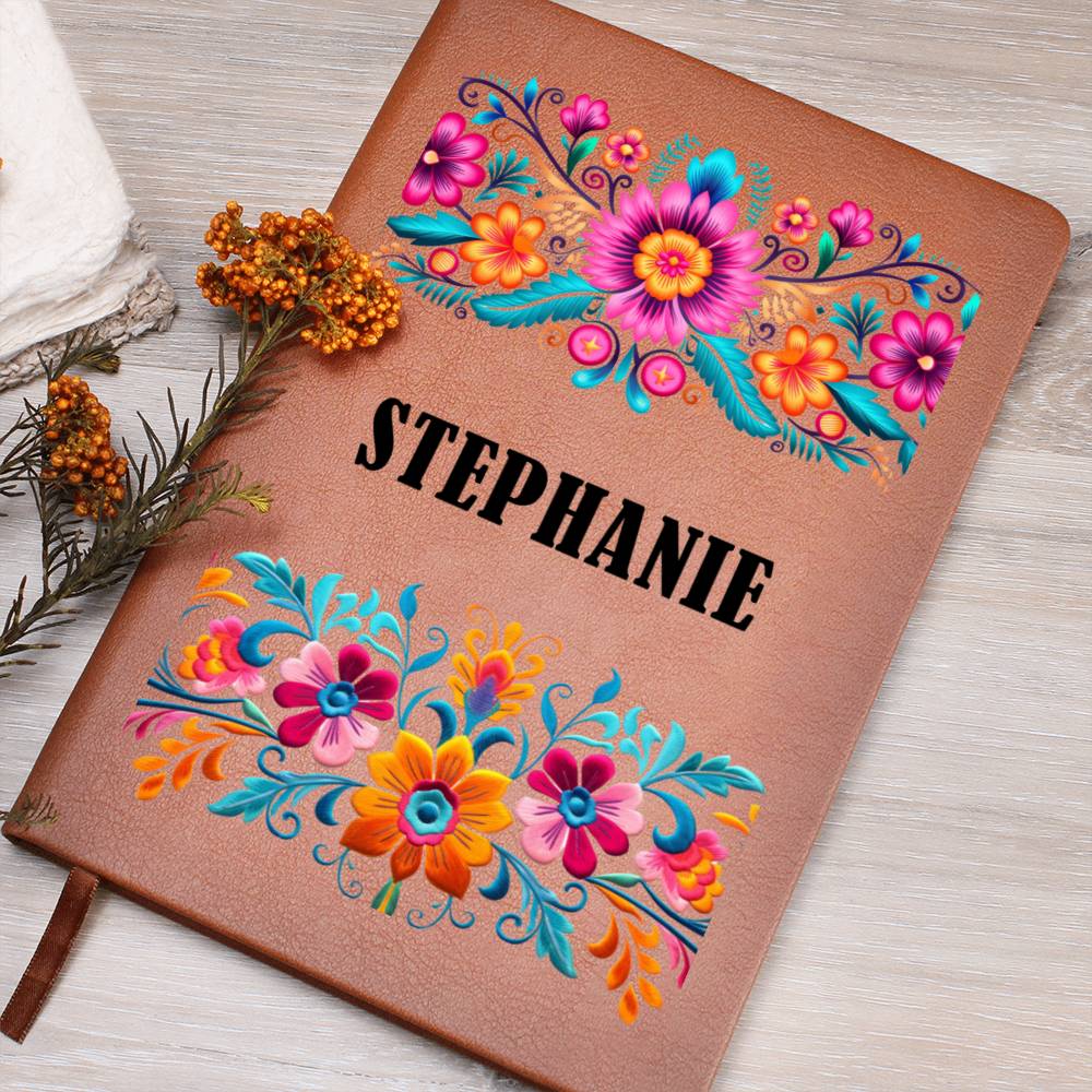 Stephanie (Mexican Flowers 1) - Vegan Leather Journal
