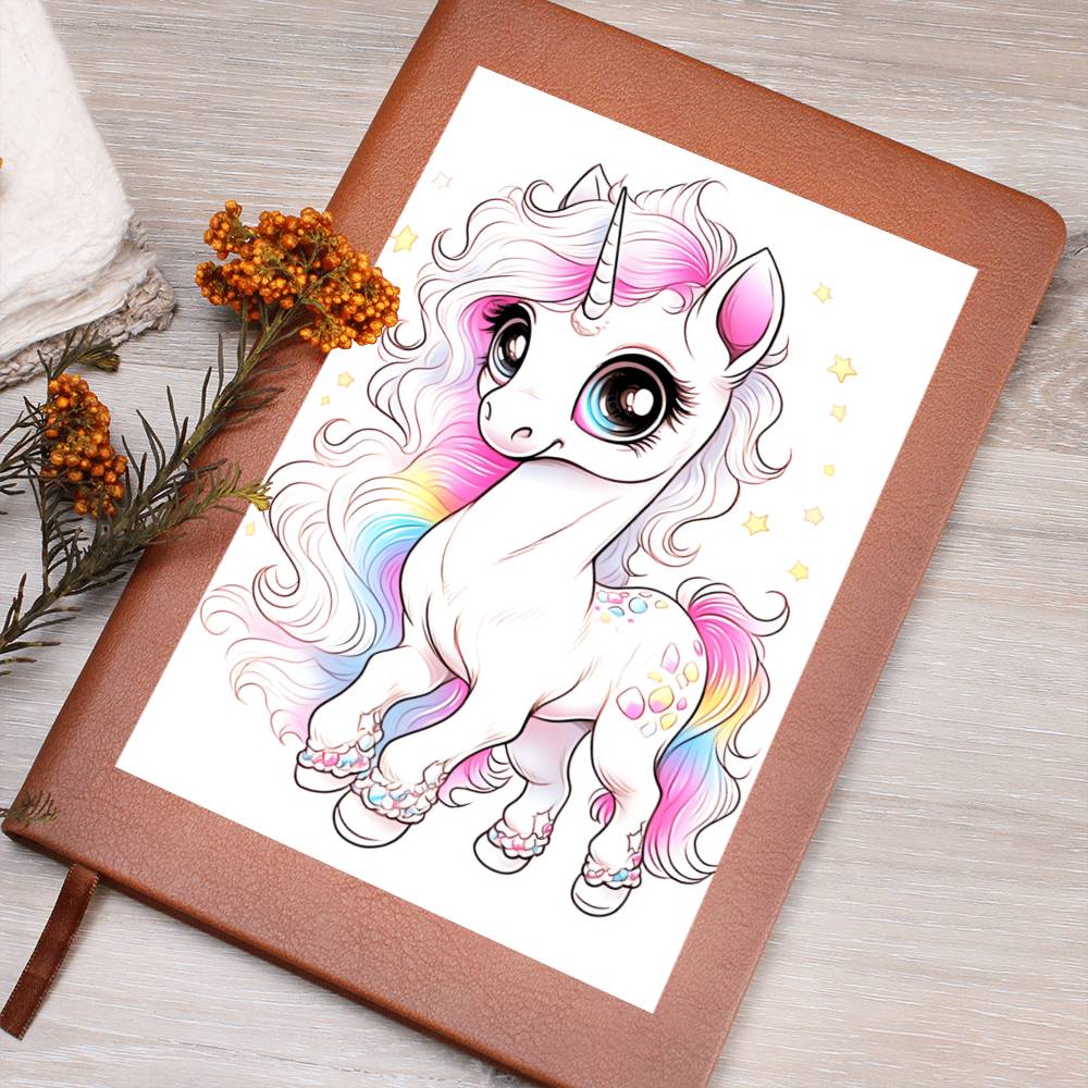 Cute Unicorn 084 - Vegan Leather Journal