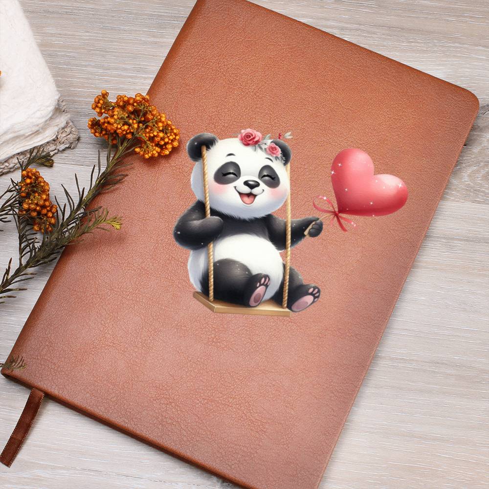 Valentine's Day Panda 015 - Vegan Leather Journal