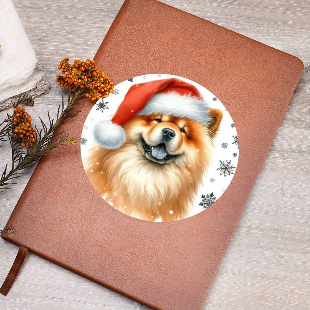 Christmas Dog - Chow Chow - Vegan Leather Journal