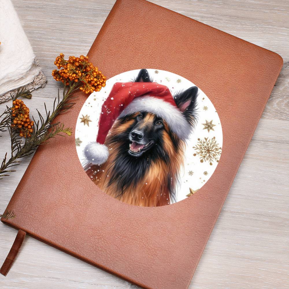 Christmas Dog - Belgian Tervuren - Vegan Leather Journal