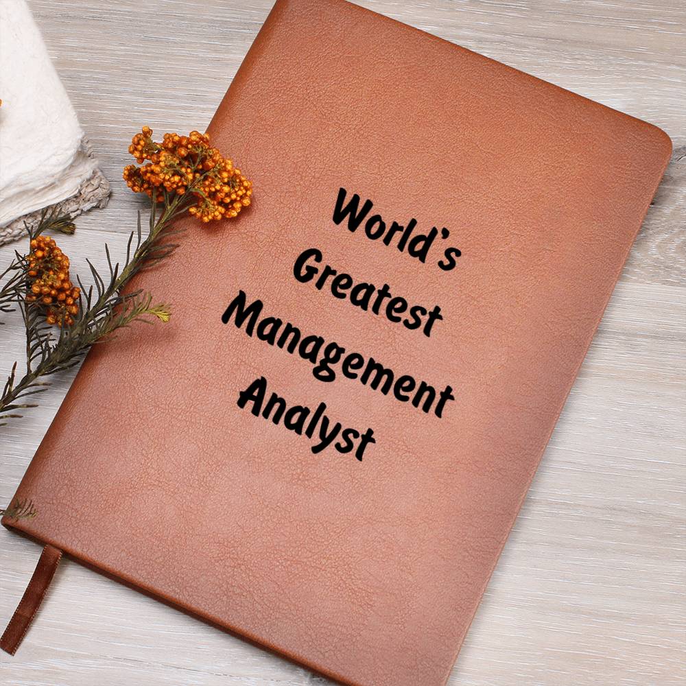 World's Greatest Management Analyst v1 - Vegan Leather Journal