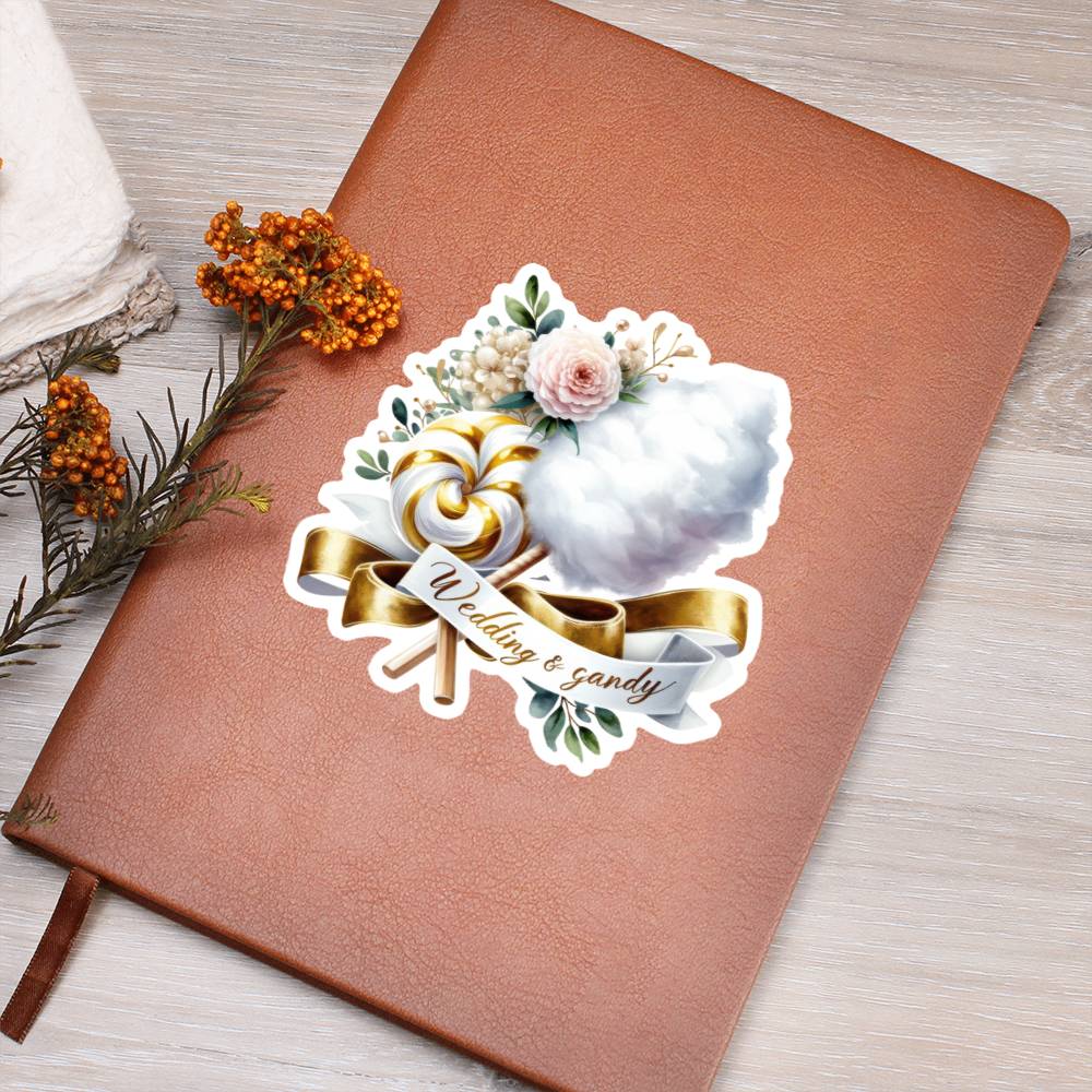 Luxury Wedding Decor Sticker 055 - Vegan Leather Journal