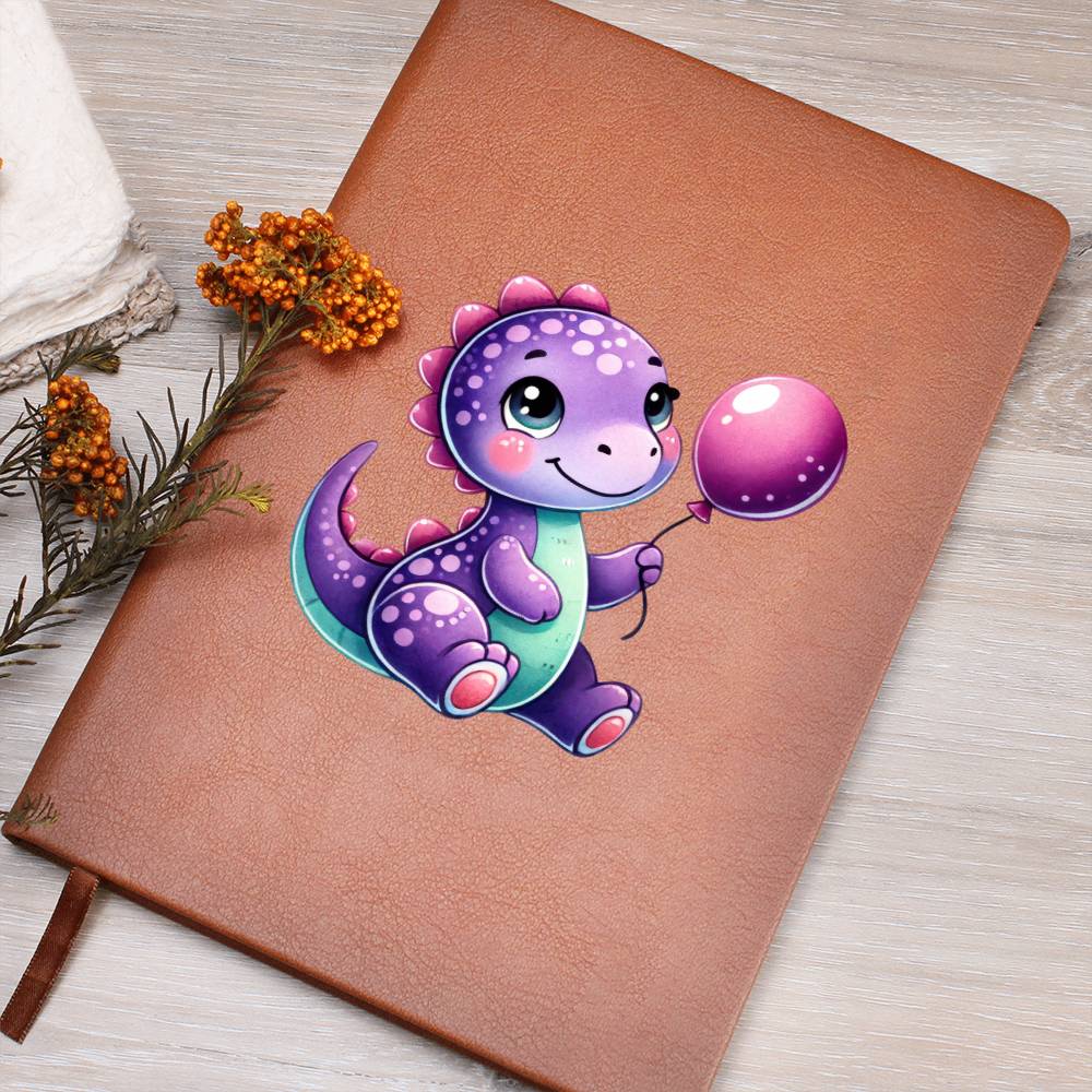Colorful Baby Dinosaur 112 - Vegan Leather Journal