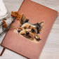 Yorkshire Terrier Peeking - Vegan Leather Journal