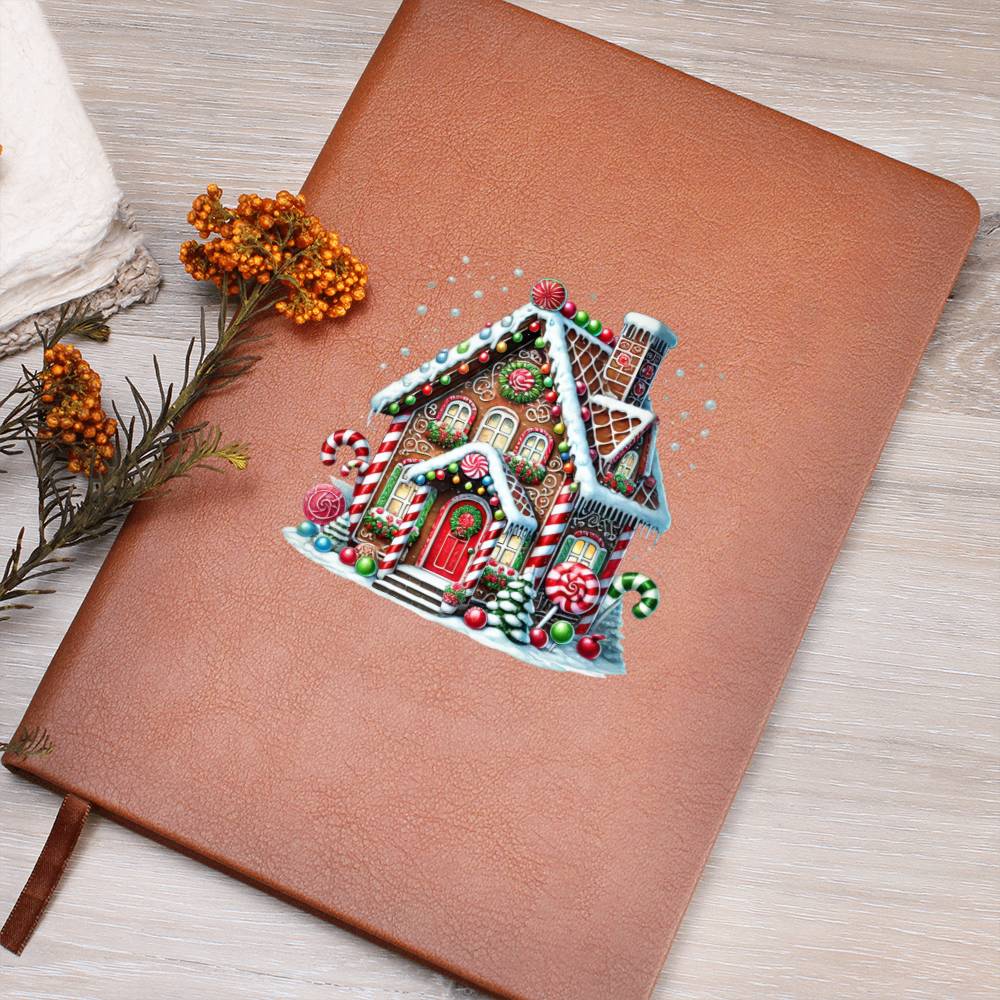 Christmas Gingerbread House 018 - Vegan Leather Journal