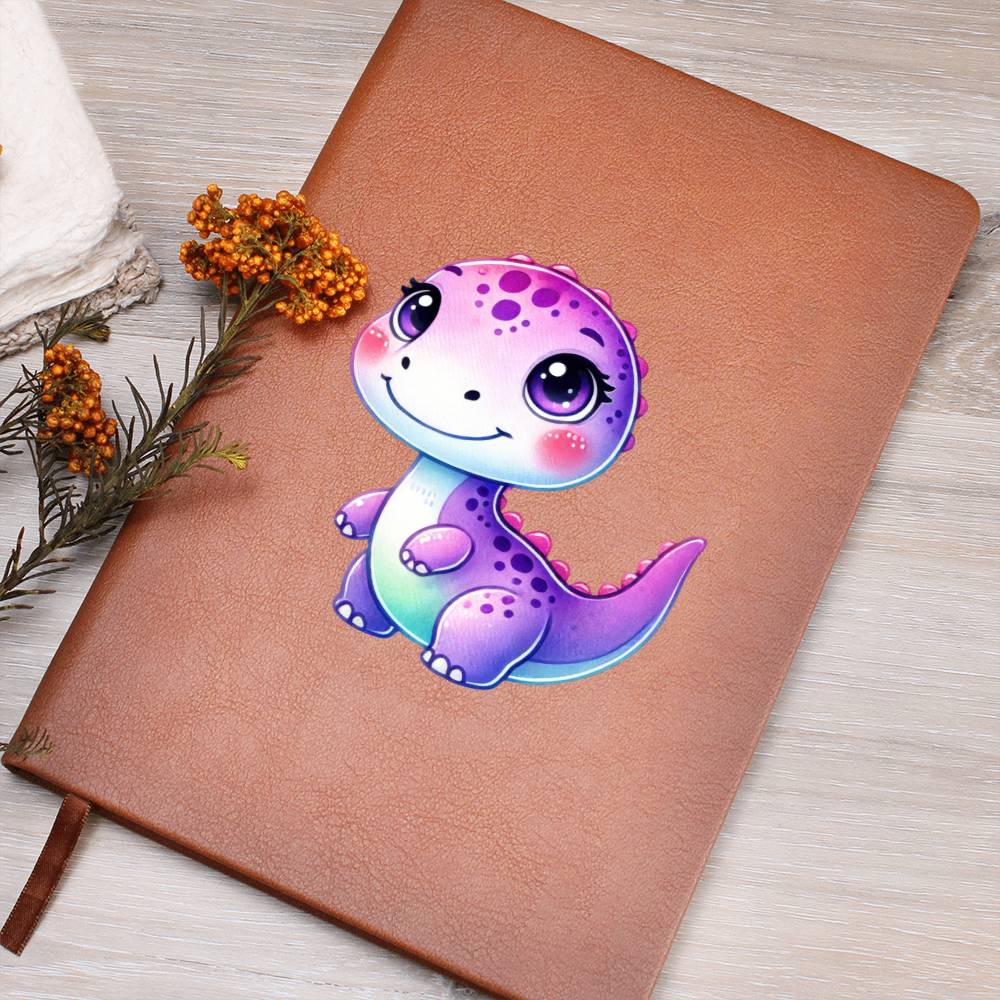 Colorful Baby Dinosaur 065 - Vegan Leather Journal
