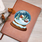 Watercolor Christmas Snow Globe 041 - Vegan Leather Journal