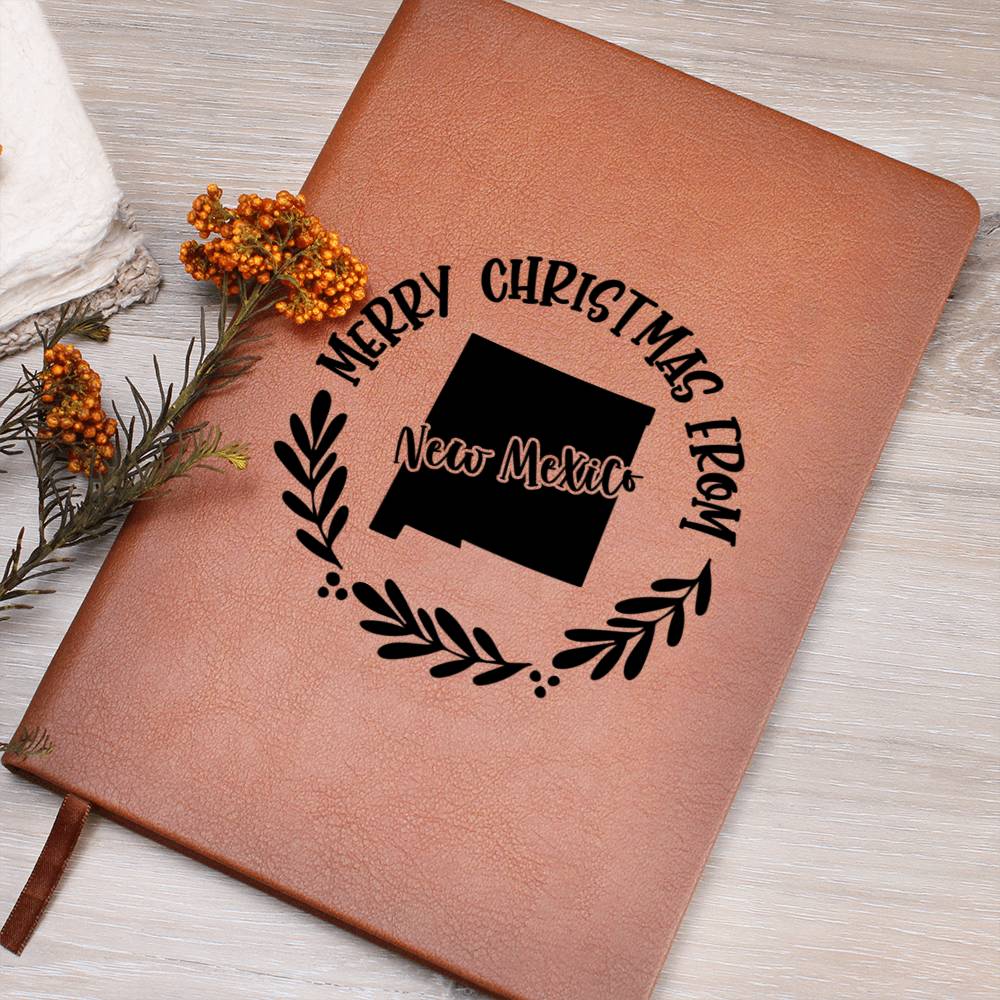 Merry Christmas From New Mexico - Vegan Leather Journal