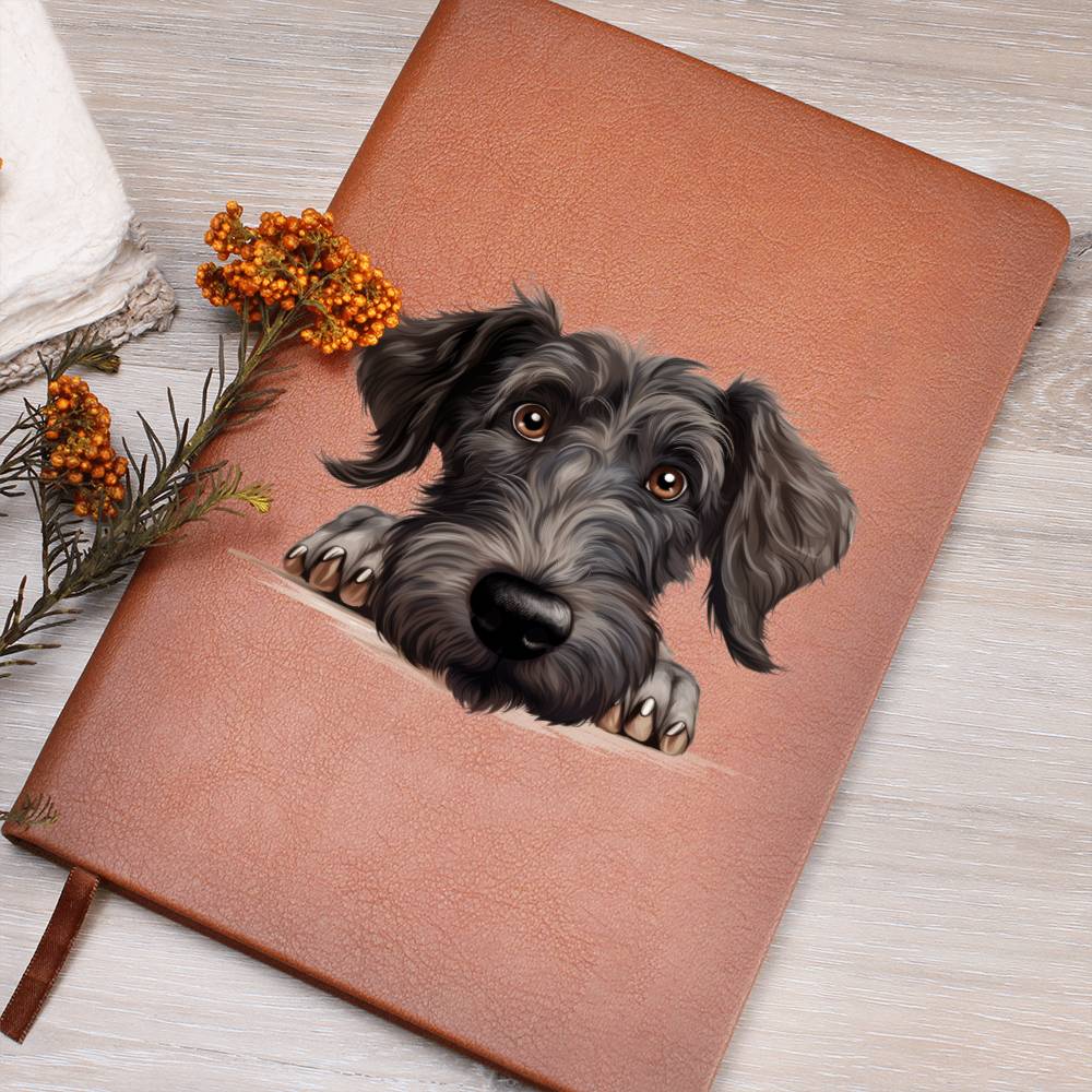 Scottish Deerhound Peeking - Vegan Leather Journal