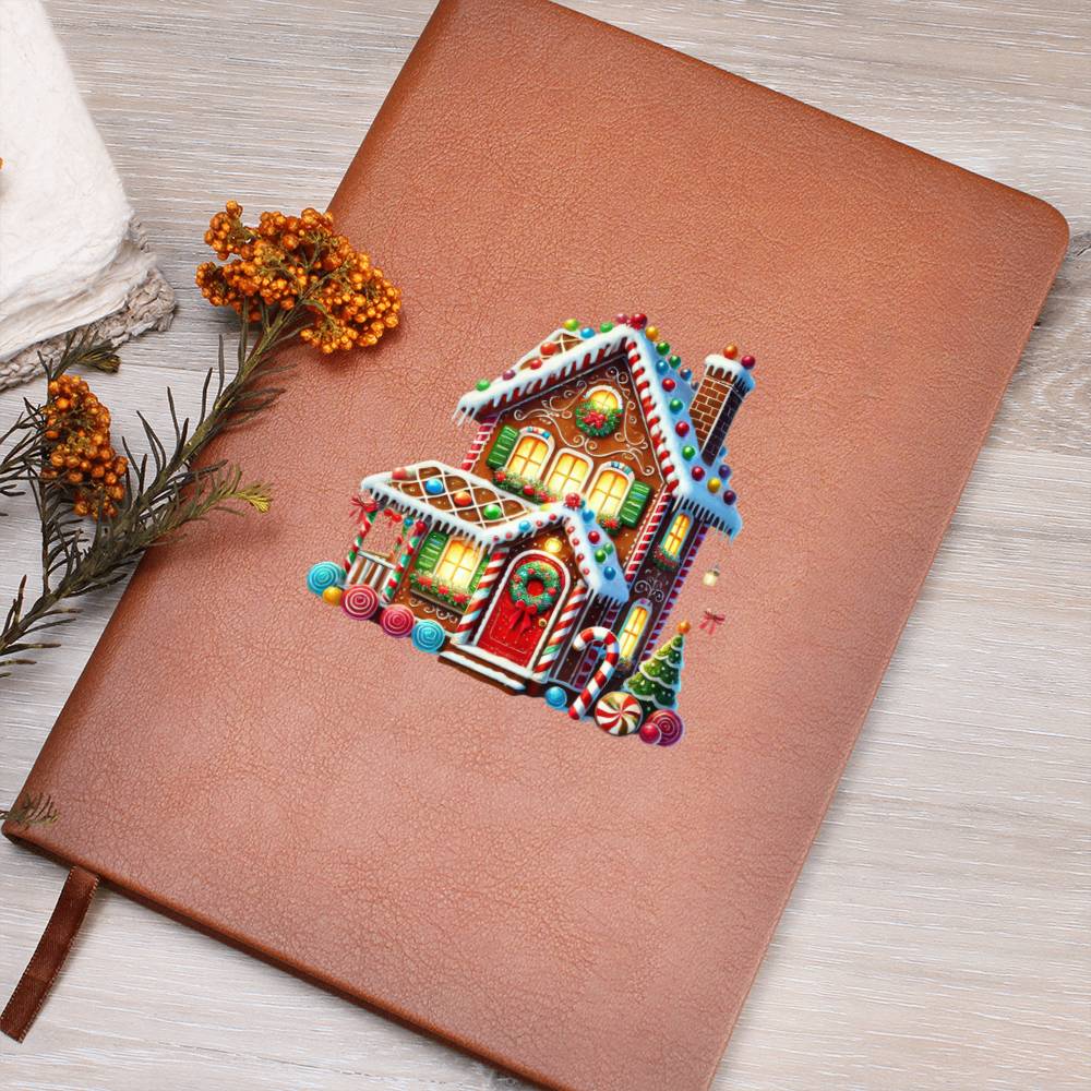 Christmas Gingerbread House 003 - Vegan Leather Journal
