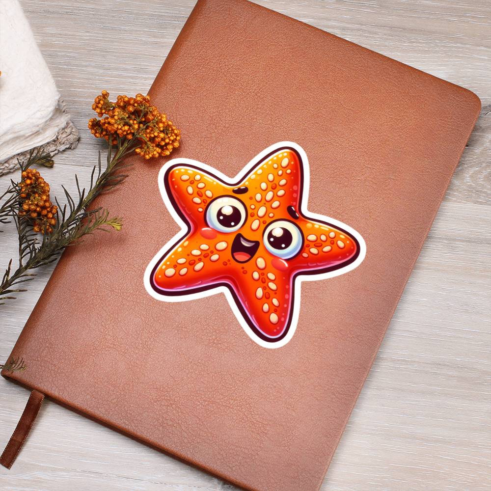 Cute Starfish sticker 180 - Vegan Leather Journal
