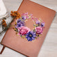 Floral Flower Wreath 003 - Vegan Leather Journal