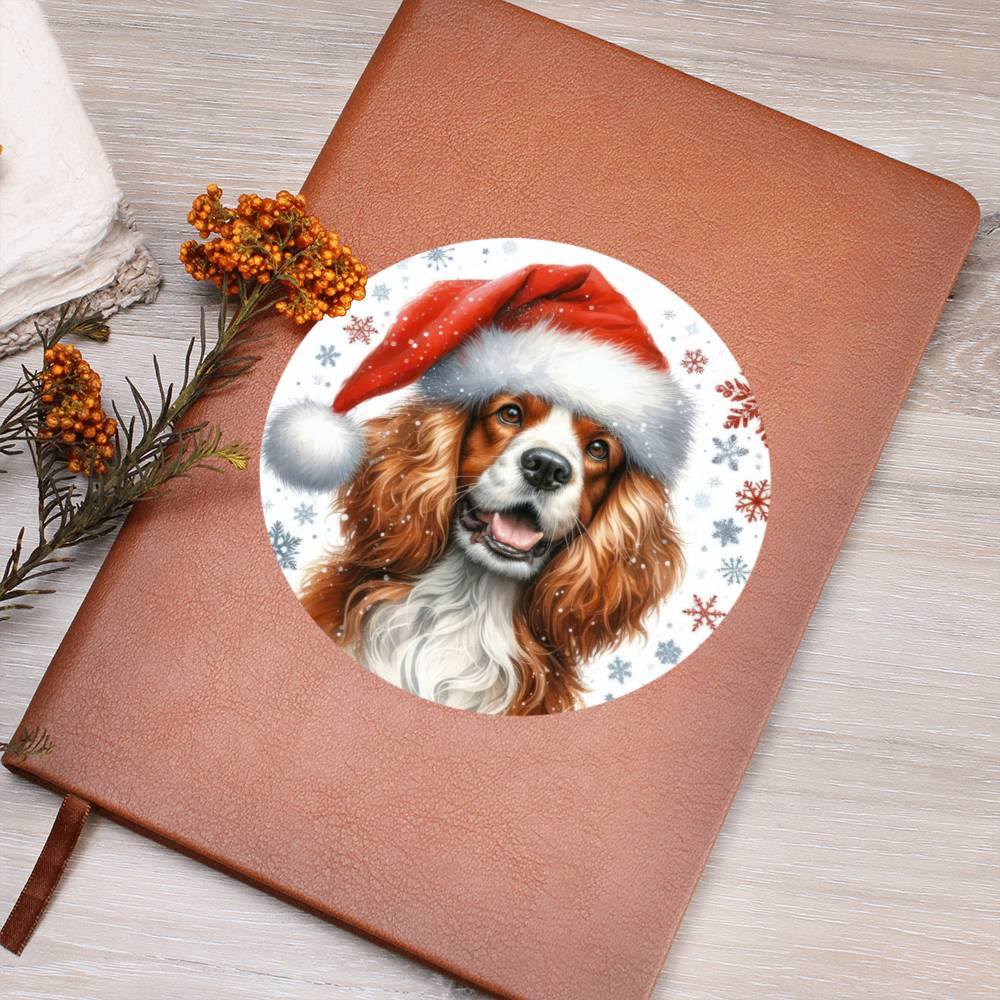 Christmas Dog - Welsh Springer Spaniel - Vegan Leather Journal