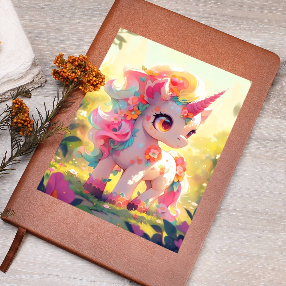 Cute Unicorn 054 - Vegan Leather Journal