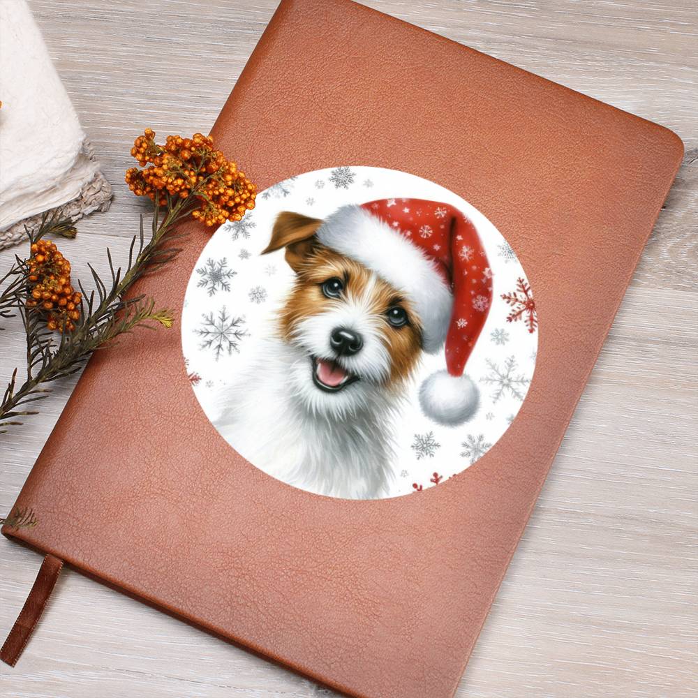 Christmas Dog - Jack Russell Terrier - Vegan Leather Journal